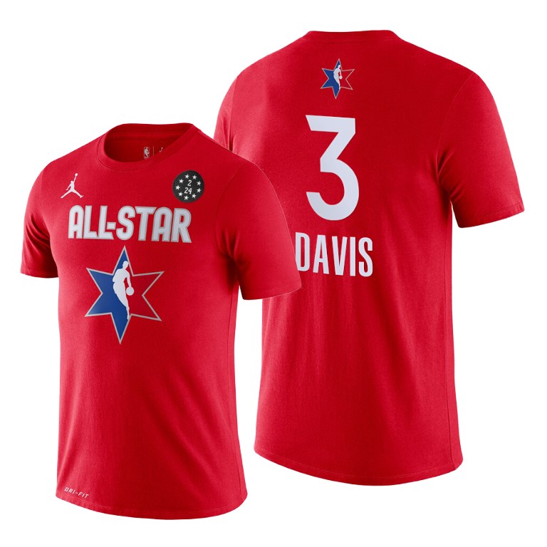 Men's Los Angeles Lakers Anthony Davis #3 NBA 2020 Game Western Conference All-Star Red Basketball T-Shirt XMN1383YK